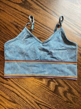 Free People Light Blue Ribbed Bralette